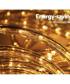 Jingle Jollys 50M Christmas Rope Lights 1200 LED Warm White