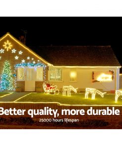 Jingle Jollys 50M Christmas Rope Lights 1200 LED Warm White