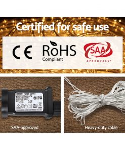 Jingle Jollys 50M Christmas Rope Lights 1200 LED Warm White