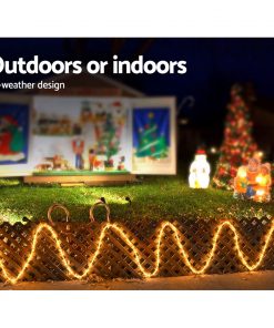 Jingle Jollys 50M Christmas Rope Lights 1200 LED Warm White