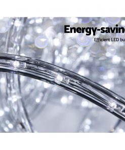 Jingle Jollys 50M Christmas Rope Lights 1200 LED Cold White