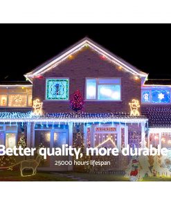 Jingle Jollys 50M Christmas Rope Lights 1200 LED Cold White