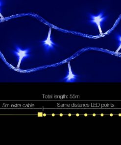 Jingle Jollys 50M 250 LED Christmas String Lights Blue