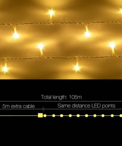 Jingle Jollys 100M 500 LED Christmas String Lights Warm White