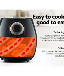 Devanti 4L Oil Free Air Fryer - Black