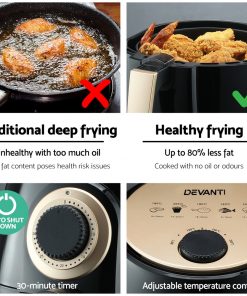 Devanti 4L Oil Free Air Fryer - Black