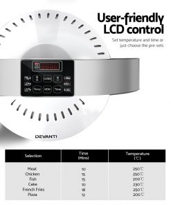 Devanti 13L Air Fryer Oven Cooker - White