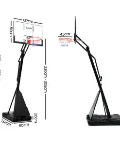 Everfit 3.05M Adjustable Portable Basketball Stand Hoop System Rim