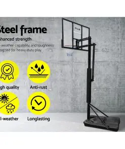 Everfit 3.05M Portable Basketball Stand System Height Adjustable Black