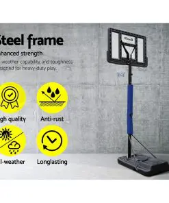Everfit 3.05M Portable Basketball Stand System Height Adjustable Blue