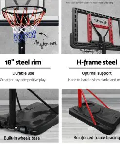 Everfit 3.05M Portable Basketball Stand System Height Adjustable Blue
