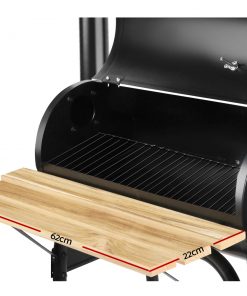 Grillz 2-in-1 Offset BBQ Smoker - Black