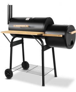 Grillz 2-in-1 Offset BBQ Smoker - Black