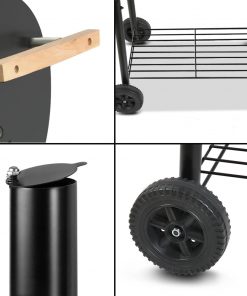 Grillz 2-in-1 Offset BBQ Smoker - Black