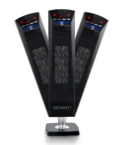 Devanti 2000W Portable Electric Ceramic Tower Heater - Black