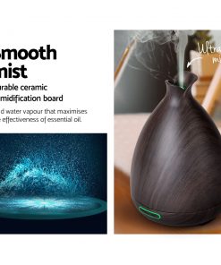 DEVANTI Aroma Diffuser Air Humidifier Dark Wood Grain 120ml