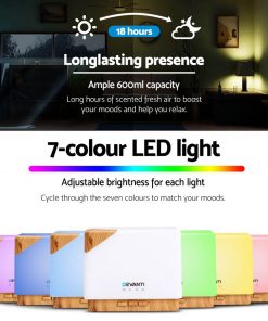 DEVANTi Aroma Diffuser Air Humidifier Night Light 600ml