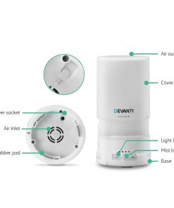 DEVANTi Aroma Diffuser Air Humidifier Night Light White 300ml