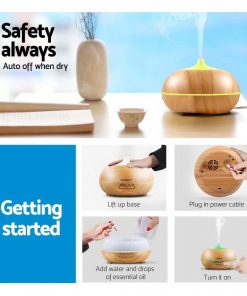 Devanti 300ml 4 in 1 Aroma Diffuser - Light Wood