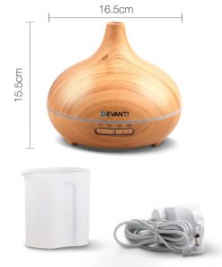 Devanti 300ml 4 in 1 Aroma Diffuser - Light Wood