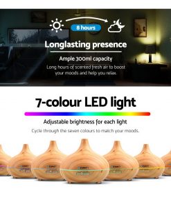 Devanti 300ml 4 in 1 Aroma Diffuser - Light Wood