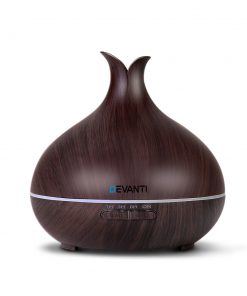 DEVANTI Aroma Diffuser Air Humidifier Dark Wood Grain 400ml