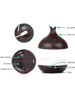 DEVANTI Aroma Diffuser Air Humidifier Dark Wood Grain 400ml