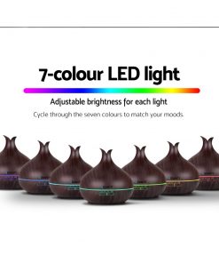 DEVANTI Aroma Diffuser Air Humidifier Dark Wood Grain 400ml