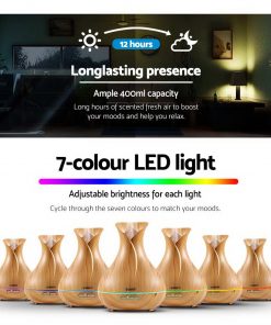 Devanti 400ml 4 in 1 Aroma Diffuser - Light Wood