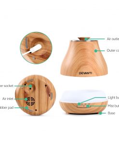 DEVANTi Aroma Diffuser Air Humidifier Light Wood Grain 400ml
