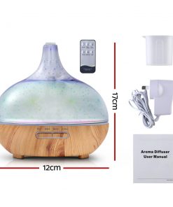 DEVANTI Aroma Aromatherapy Diffuser 3D LED Night Light Firework Air Humidifier Purifier 400ml Remote Control