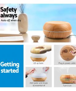 Devanti 200ml 4 in 1 Aroma Diffuser - Light Wood