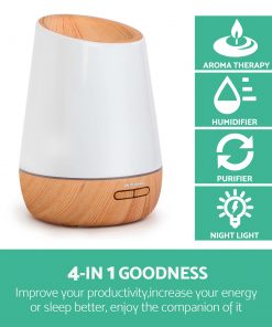 4 in 1 Ultrasonic Aroma Diffuser 500ml  - Light Wood