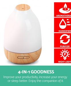 4 in 1 Ultrasonic Aroma Diffuser 500ml - Light Wood
