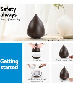 Aroma Diffuser Air Humidifier Dark Wood 300ml