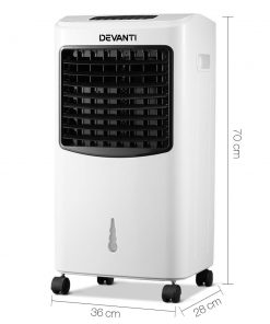 Devanti Portable Eevaporative Air Cooler and Humidifier Conditioner - Black & White