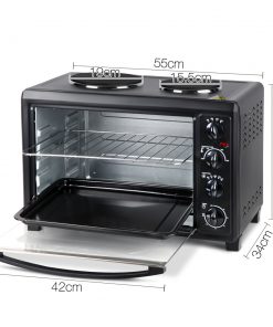 Devanti 45L Convection Oven with Hotplates - Black