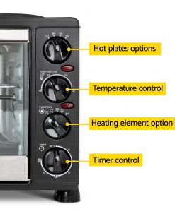 Devanti 45L Convection Oven with Hotplates - Black