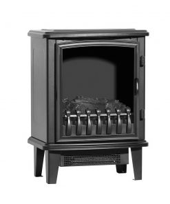 Devanti Electric Fireplace Heater Portable Fire Log Wood Effect Single Door 1800W Black