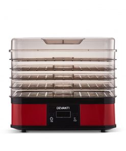 Devanti Food Dehydrator with 5 Trays - Red
