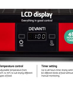 Devanti Food Dehydrator with 5 Trays - Red