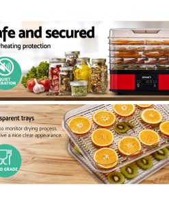 Devanti Food Dehydrator with 5 Trays - Red