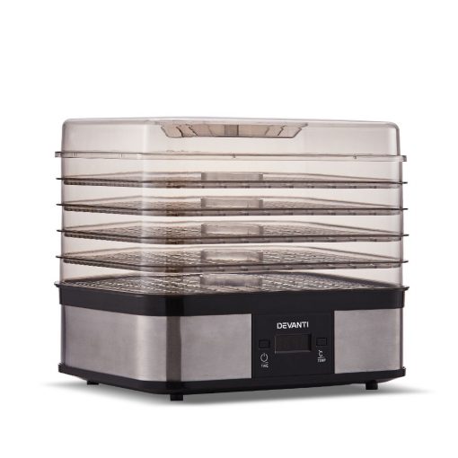 Devanti Food Dehydrator with 5 Trays - Silver