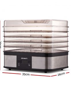 Devanti Food Dehydrator with 5 Trays - Silver