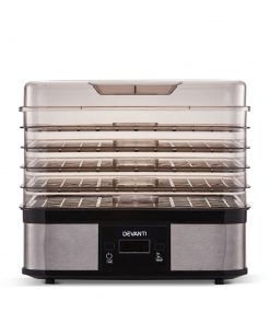 Devanti Food Dehydrator with 5 Trays - Silver