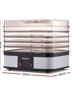 Devanti Food Dehydrator with 5 Trays - White