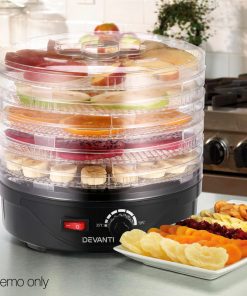 Devanti Food Dehydrator with 5 Trays - Black