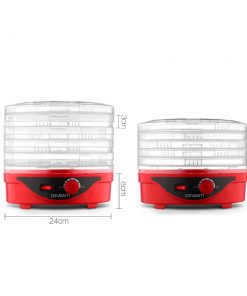 Devanti Food Dehydrator with 5 Trays - Red