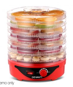 Devanti Food Dehydrator with 7 Trays - Red
