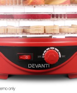 Devanti Food Dehydrator with 7 Trays - Red